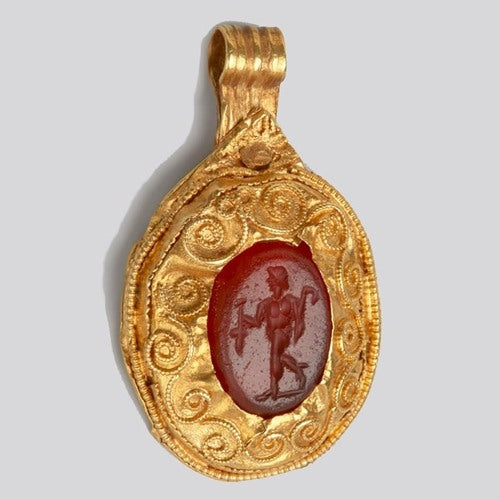 The Red Carnelian Pendant (Viking Jewelry). Photo by Ellen C Holte, Museum of Cultural History