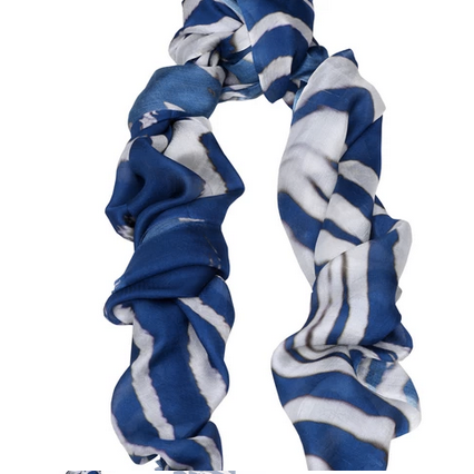 blue and white summer scarf