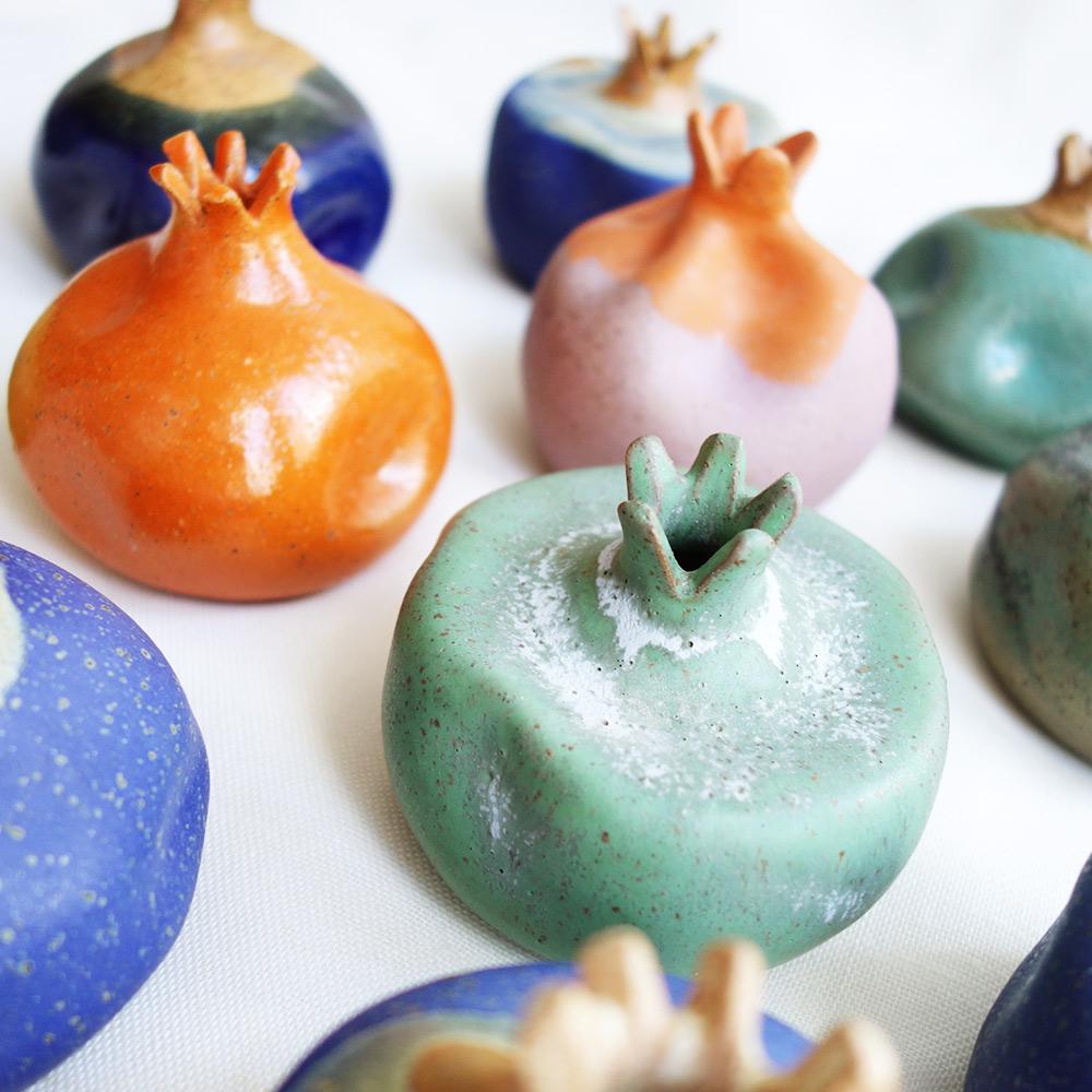 Khaki ceramic pomegranate