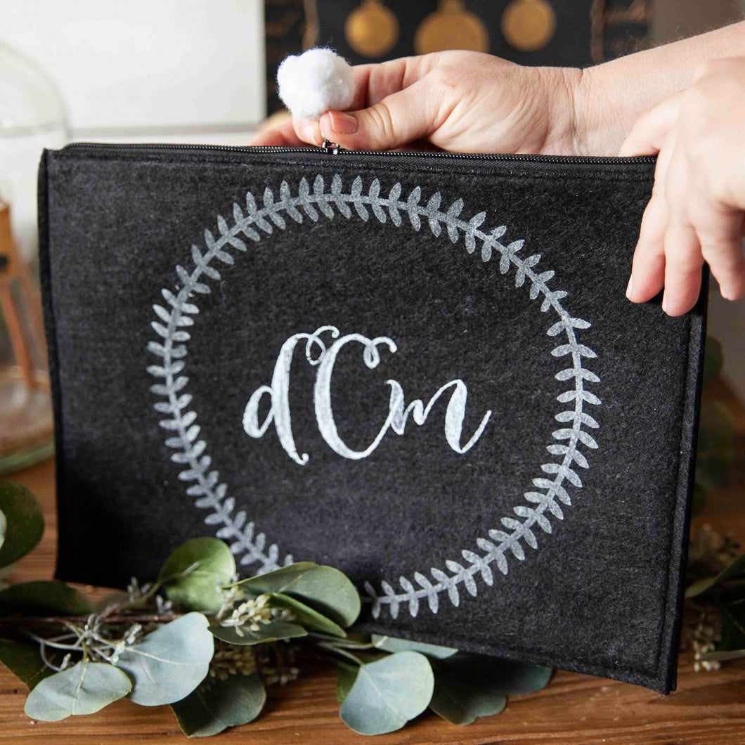 Make a Simple Monogrammed Pouch for You & A Loved One