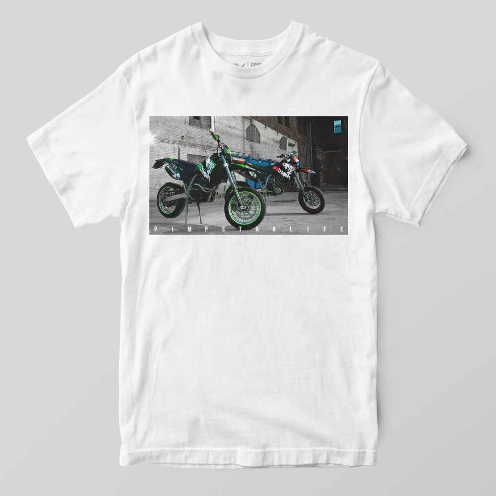 Pimpstar Signature - Two Bikes | T-shirt, white