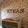 Herringbone Shuffle Wall Stencil