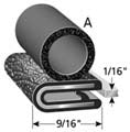 7/16 O.D. EPDM BLACK BULB AT LOCATION A; 1/16 EDGE TRIM; BLACK WITH PEBBLE TEXTURE