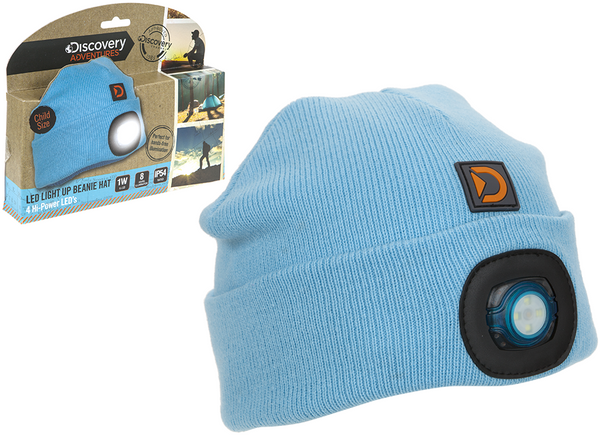Discovery Adventures Adult or Kids LED Torch Beanies