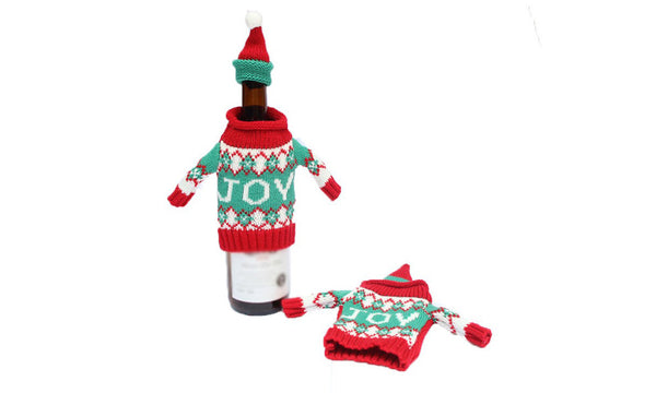 Christmas Jumper & Hat Wine/Spirit Bottle Cover