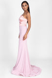 Aaliyah One Shoulder Gown in Blush