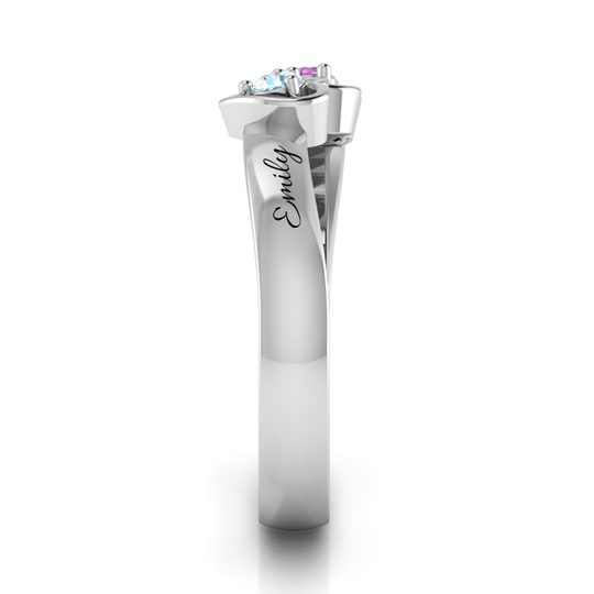 DOUBLE HEART PROMISE CRYSTAL RING
