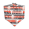 Kerchief Bib - Trains Orange