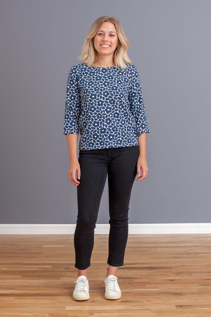Women's London Top - Marrakesh Floral Midnight Blue