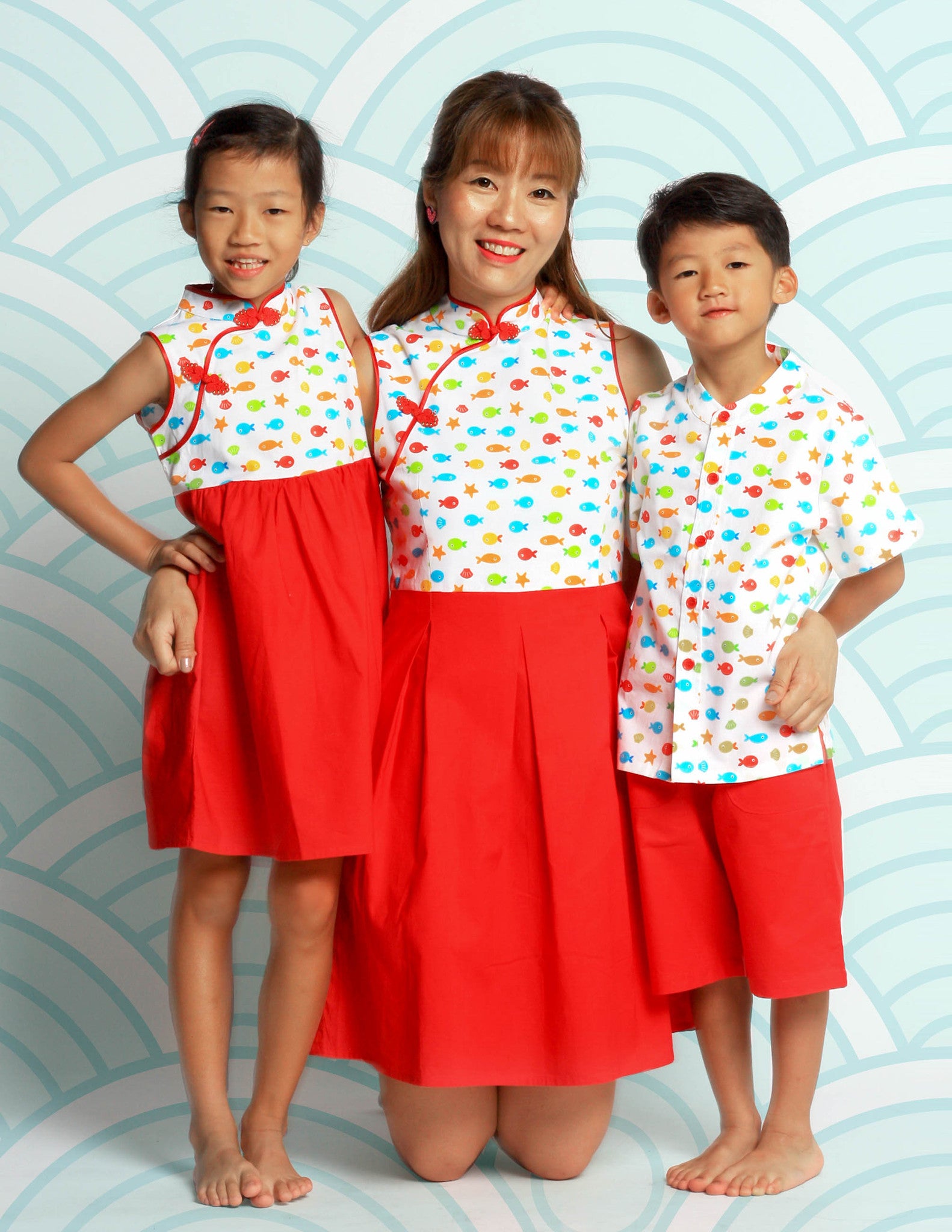 Sea Life in Harmony Mandarin Collar Shirt