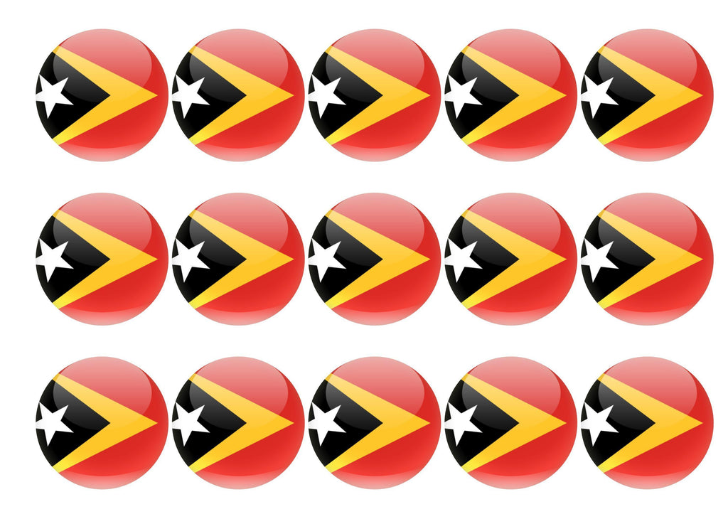 50mm printed edible cupcake toppers - East Timor