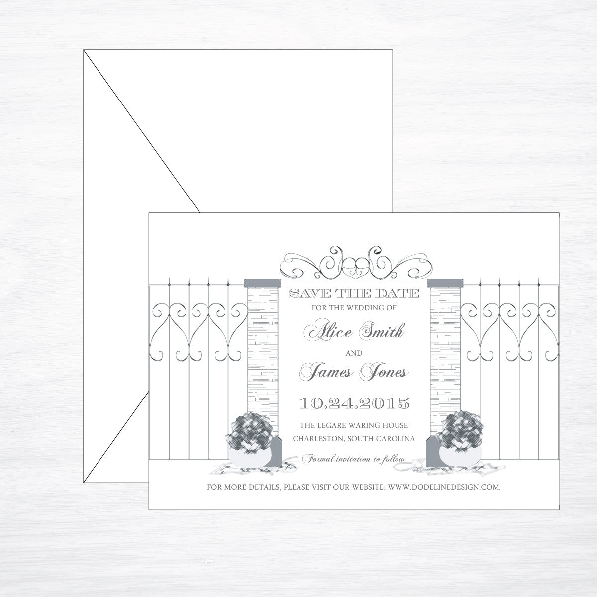 Scrollwork | Wedding Save the Date - shop greeting cards, handmade stationery, & wedding invitations by dodeline design - 1