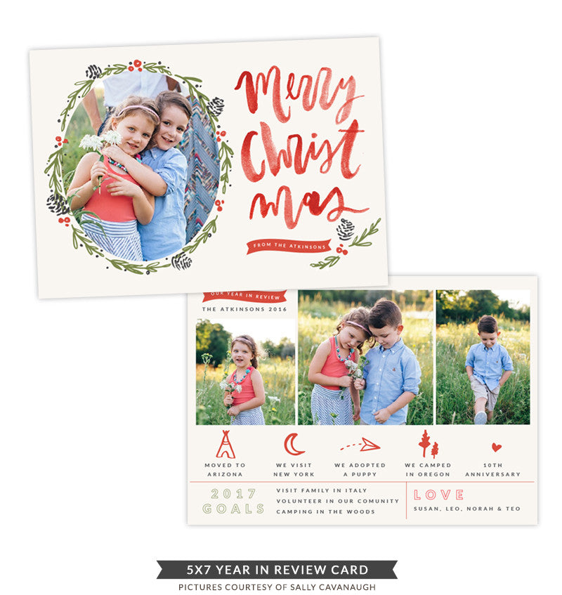 5x7 Year in review card | Love and Sharing