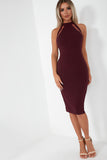 Alessandre Plum Cut Out Back Dress