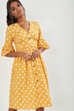 Ilia Yellow Polka Dot Midi Dress
