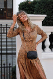 Geana Camel Spotted Shirt Dress