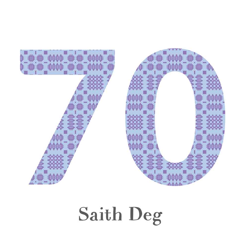 Card - Birthday / Anniversary - Saith Deg - 70-The Welsh Gift Shop