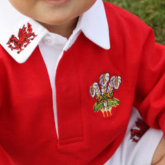 Welsh Rugby Shirt - Traditional Long Sleeve - Baby-The Welsh Gift Shop