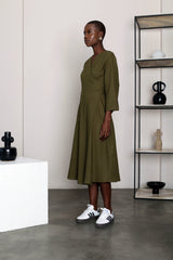 Pointed Sleeve Wrap Dress