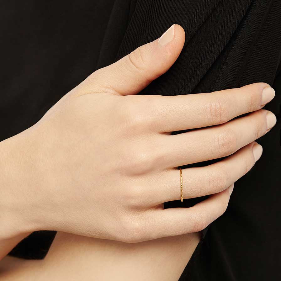 Diamond Ultra Skinny Stacking Ring