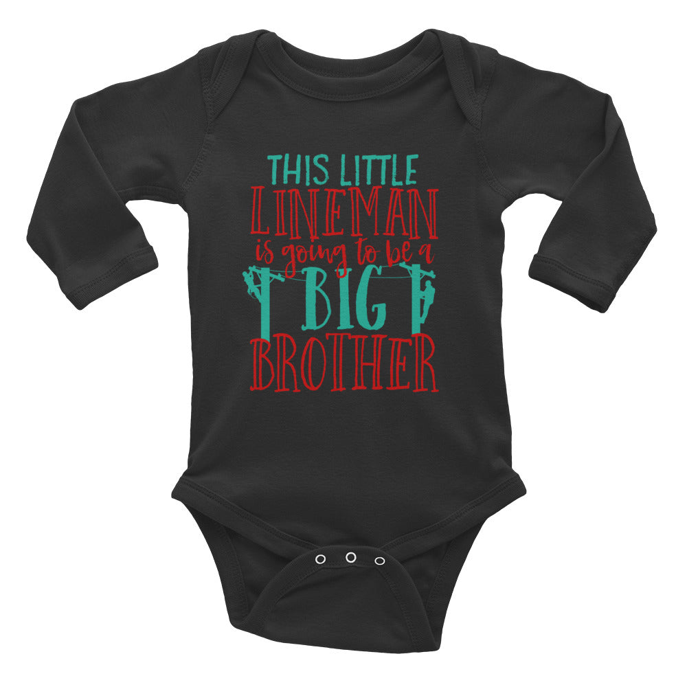 Little Lineman Big Brother Infant Long Sleeve Bodysuit
