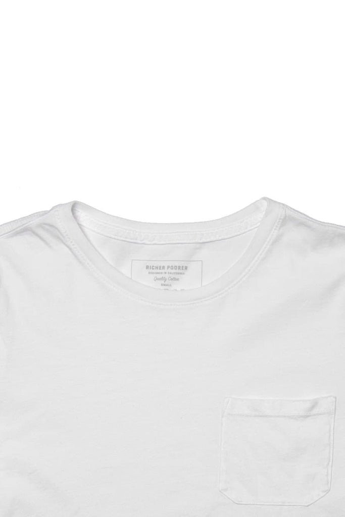 Richer Poorer Boxy Crop Pocket Tee White