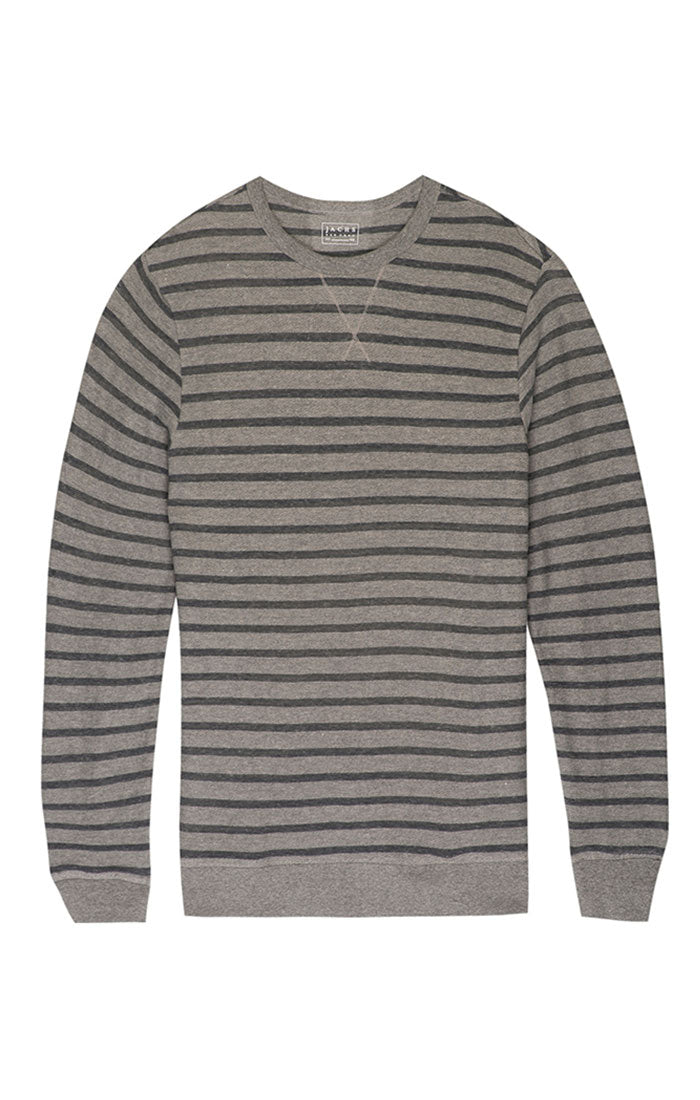 Grey Stripe French Terry Crewneck Grey Stripe French Terry Crewneck