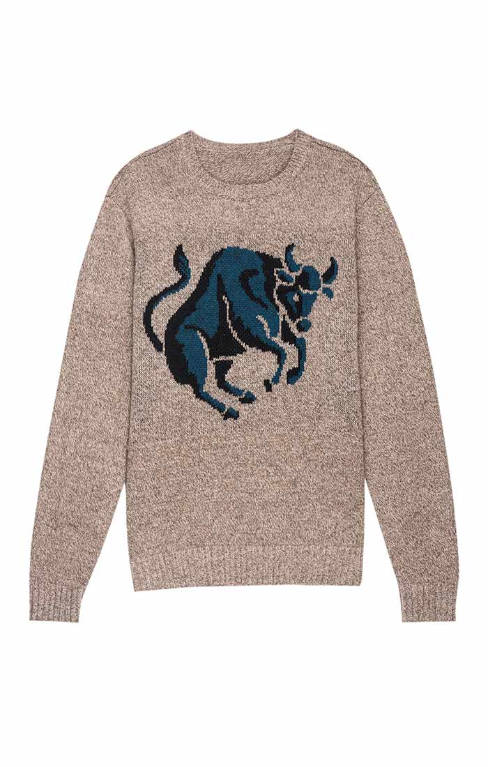 Bull Intarsia Merino Wool Sweater Bull Intarsia Merino Wool Sweater