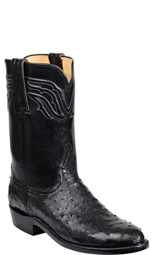 Lucchese AUGUSTUS GY3006 Mens Black Full Quill Ostrich Boots