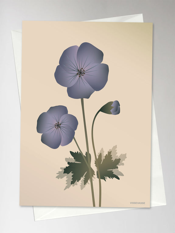 Vissevasse, anledningskort, geranium nude
