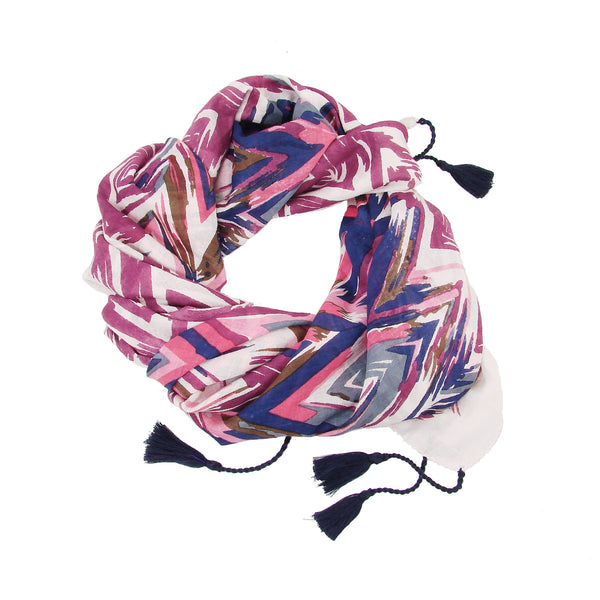 oblong Flamestitch Scarf Pink