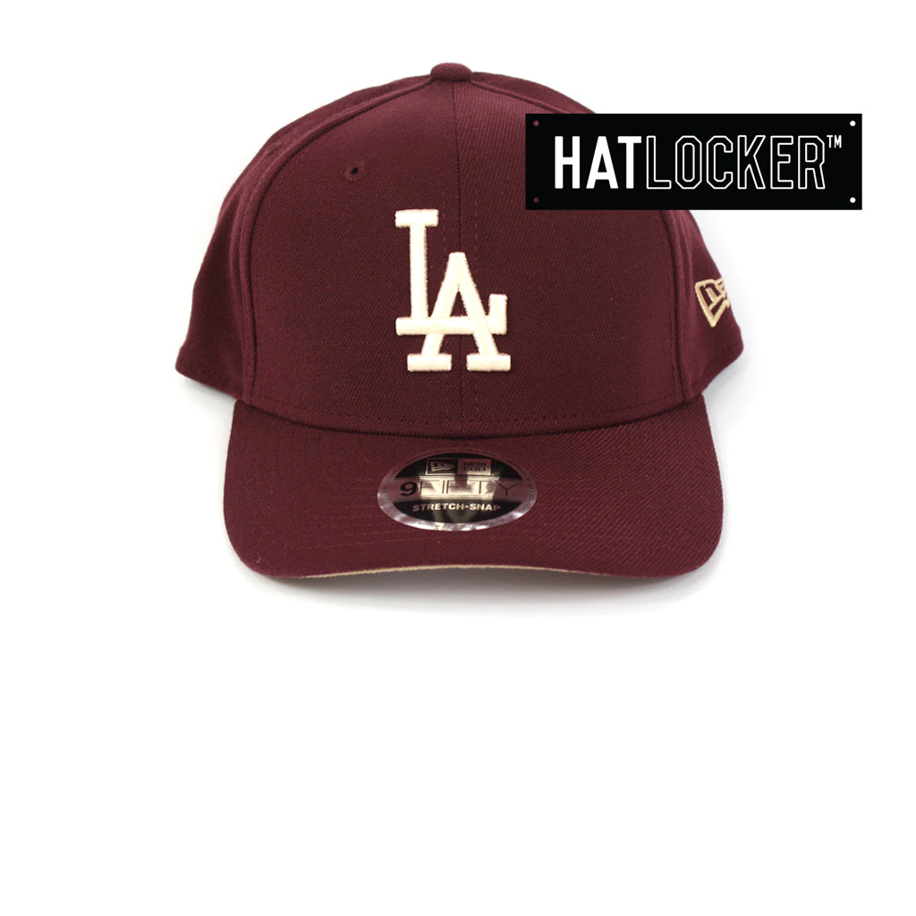 New Era LA Dodgers Maroon Precurved Snapback Cap