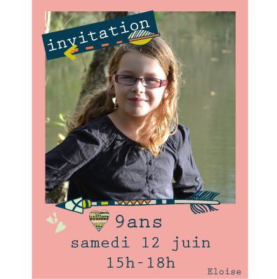 Invitation anniversaire eloise 9 ans - Faire Part Magnet