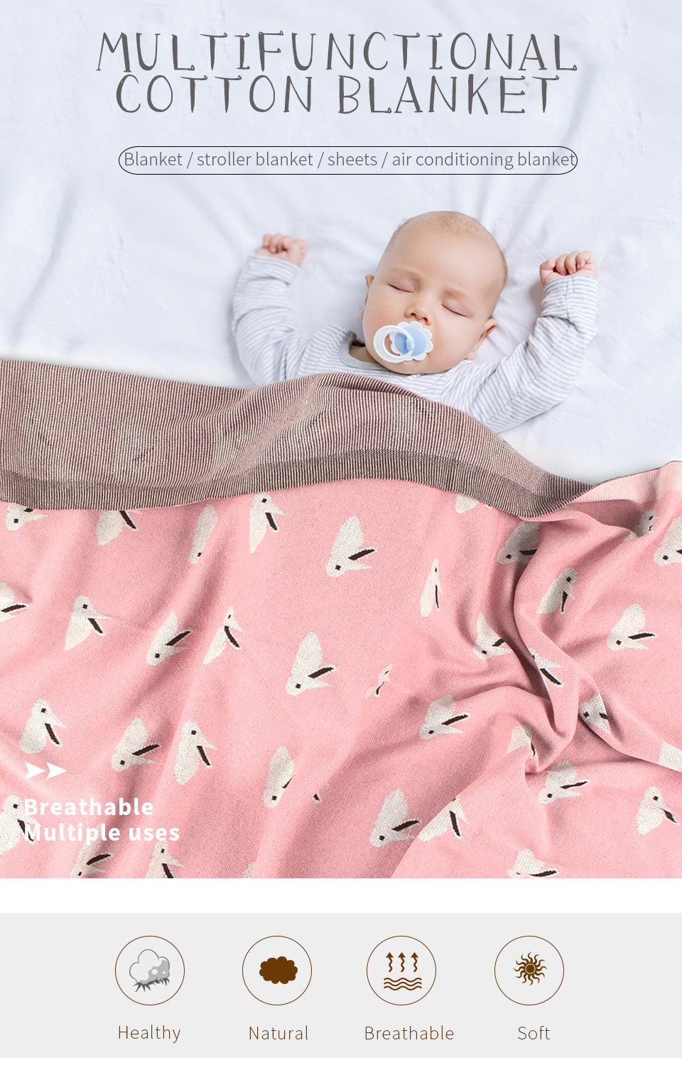 pink and blue blanket