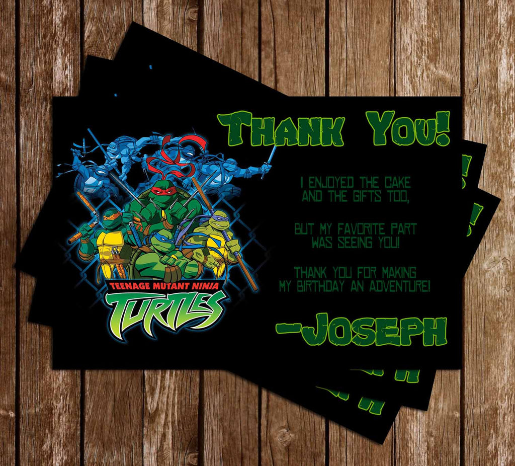 Teenage Mutant Ninja Turtles Show Birthday Thank You Card