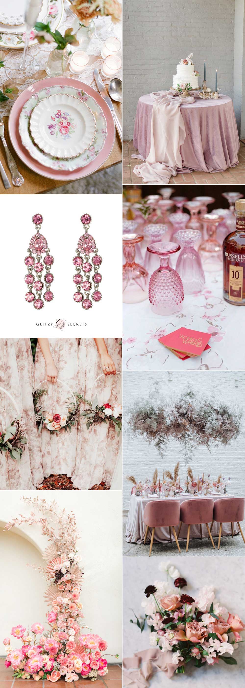 Inspiration using pink florals and vintage china for a spring wedding day