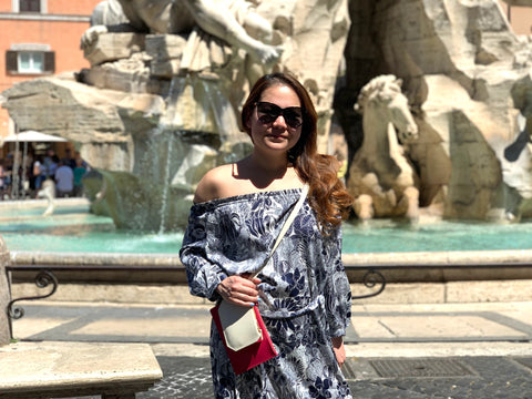 Handbag Designer Stacy Chan in Piazza Navona Rome