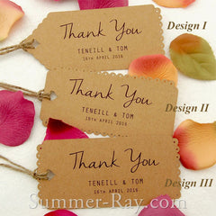 Personalized Kraft Vintage Lace Wedding Favor Tags/ Thank You Tags/ Gift Tags with Twine