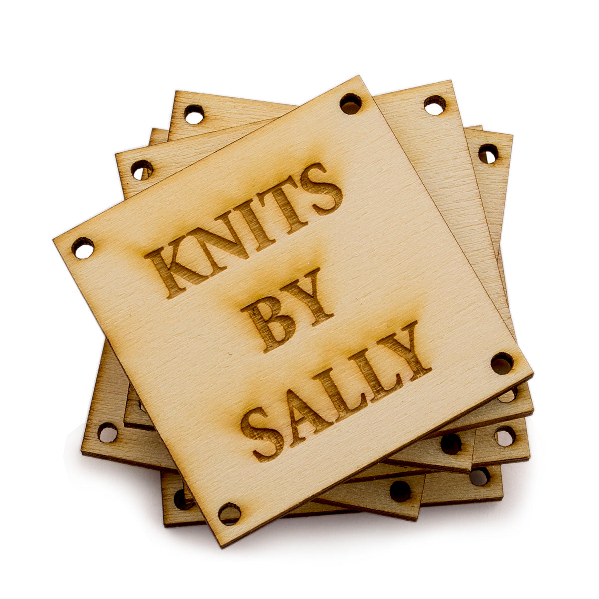 Personalized Wooden Square Product Tags Custom Made Tags for Handmade Crochet Knitted Item