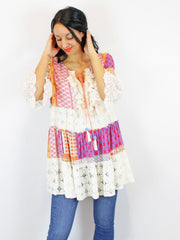 Berties Women's Print Tassel Tunic In Multi Colour