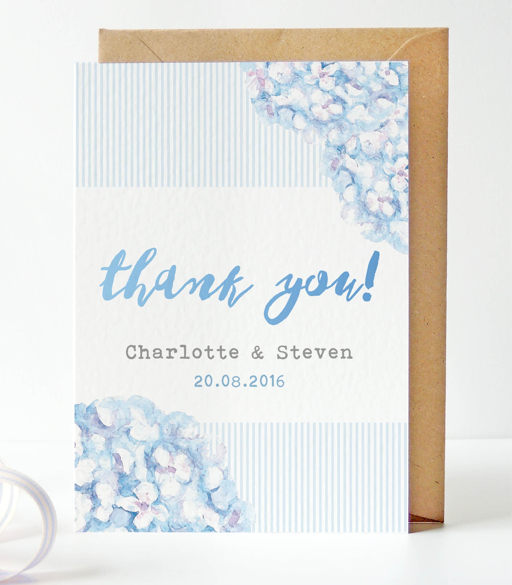 Hydrangea Blue Thank You Card - Project Pretty