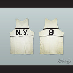 1920-21 New York Whirlwinds 9 White Basketball Jersey - borizcustom - 3