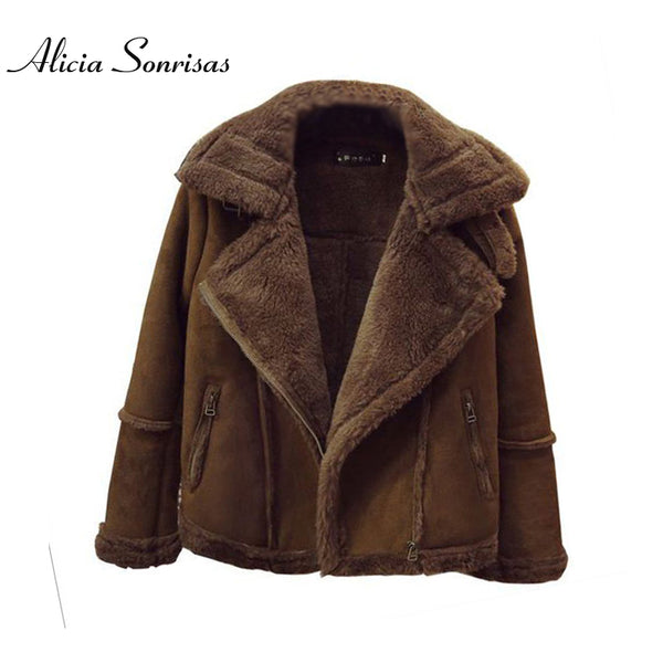 Winter Locomotive Lamb Fur Sheepskin Coat Women Short Plus Size 4XL 5XL 6XLThickening Slim Velvet Padded Cotton Coats