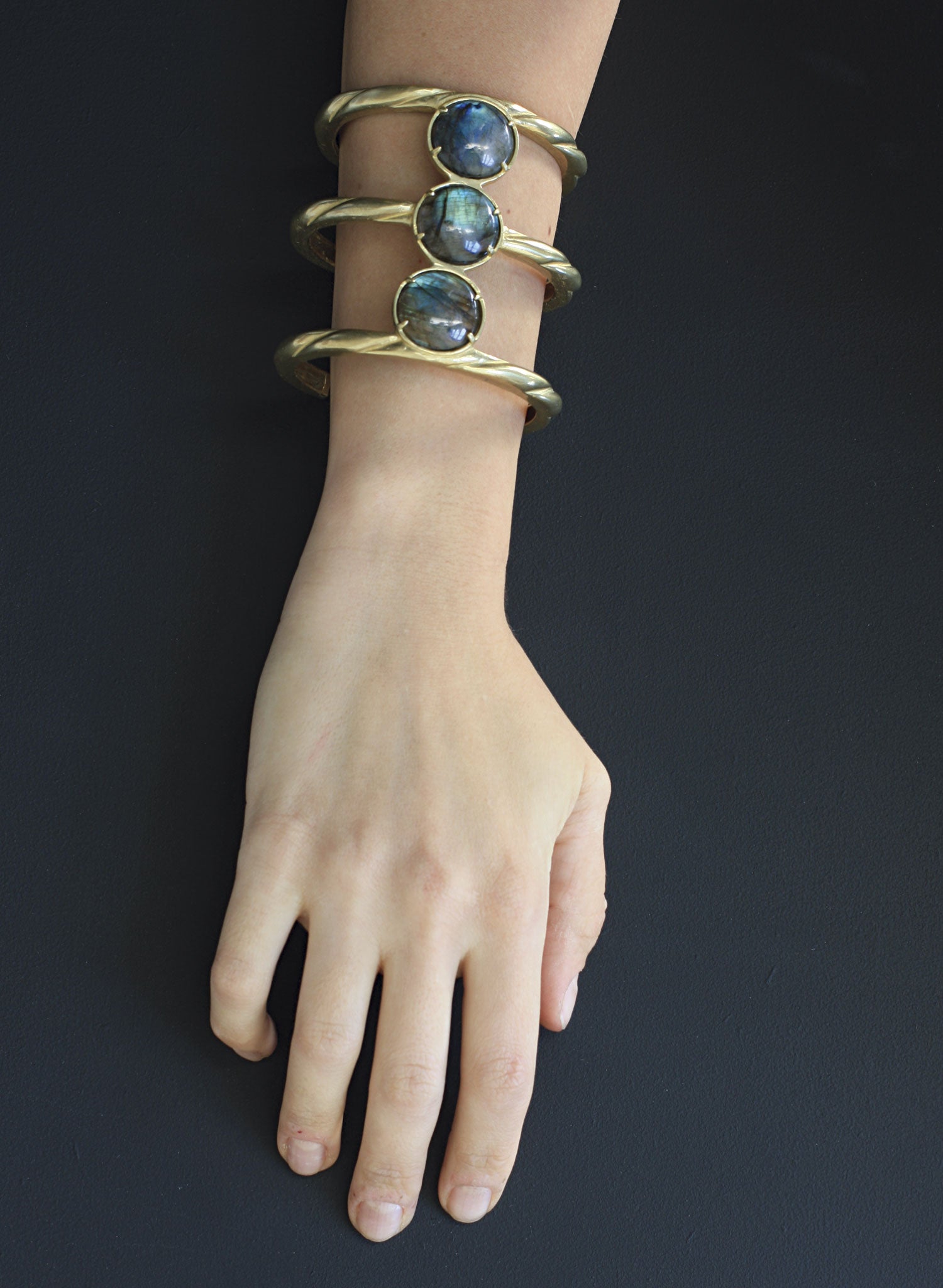 labradorite bronze statement cuff