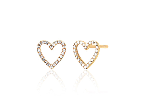 Diamond Open Heart Stud Earring