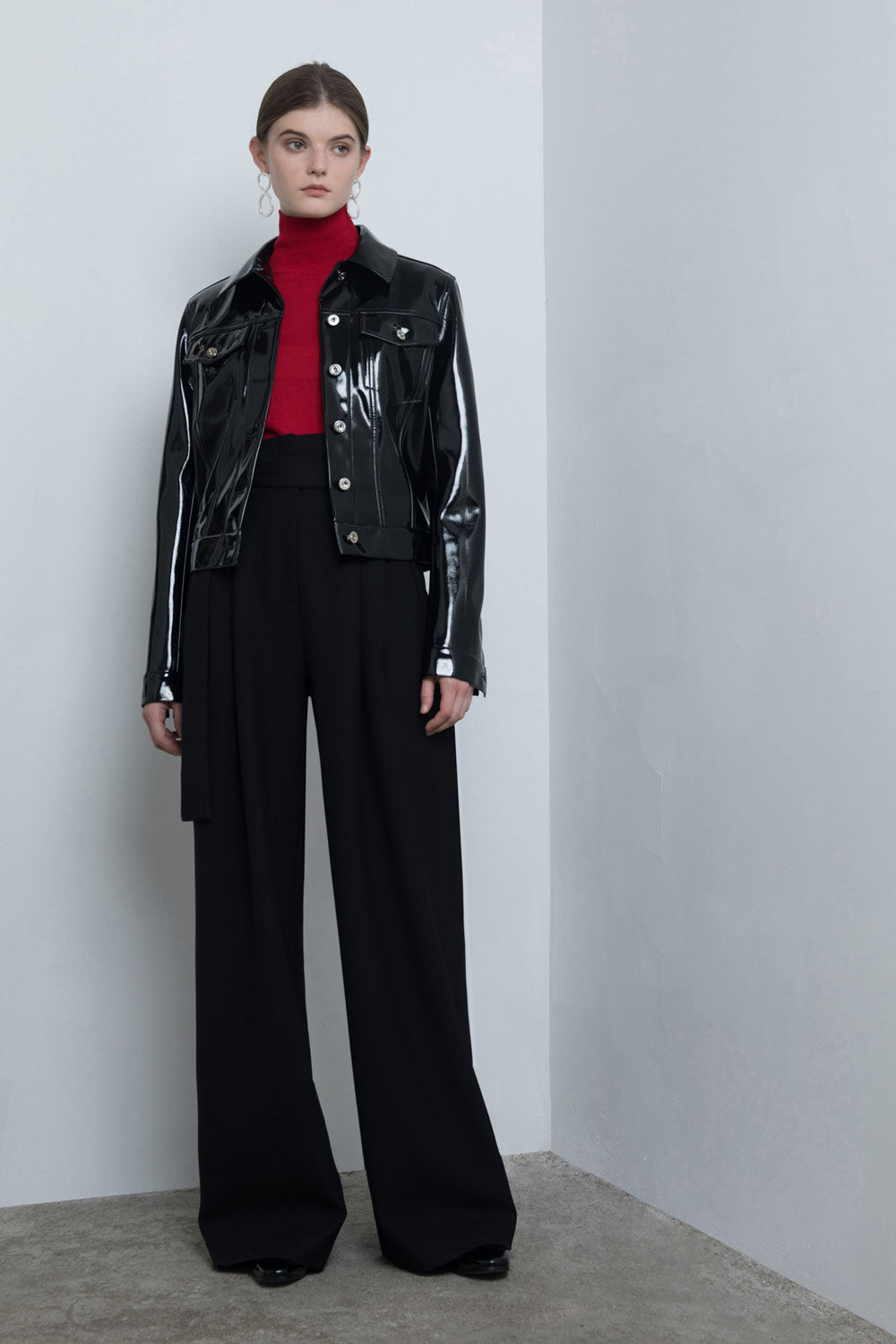 Belted Wide-Leg Pants