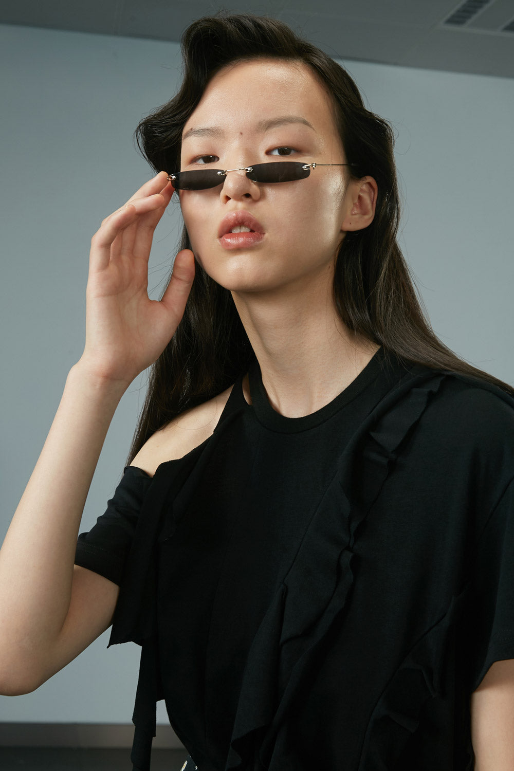 Off-Shoulder Ruffled T-Shirt