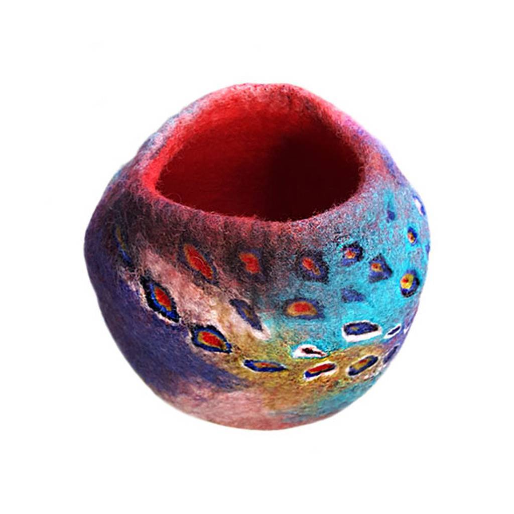 Abstract Red Felt Vase - Hamro Village
