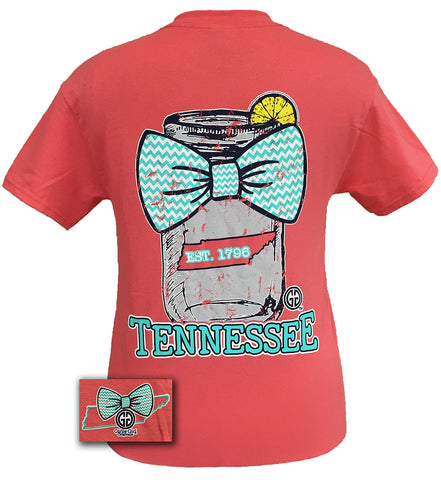 Girlie Girl Originals Tennessee Chevron Mason Jar Preppy State Bow Bright T Shirt