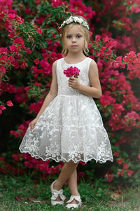 Piper Embroidered Organza White Dress